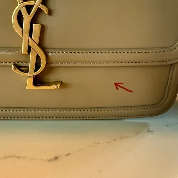 YSL Bags | YSL Calfskin Monogram Solferino Med Tan Crossbody Bag | Disco Color - Picture 16 of 16